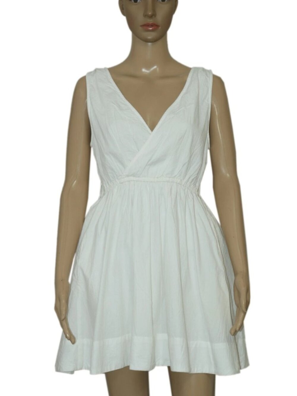 Maeve Flirty Wrap Mini Dress Anthropologie Lobster Ivory New M